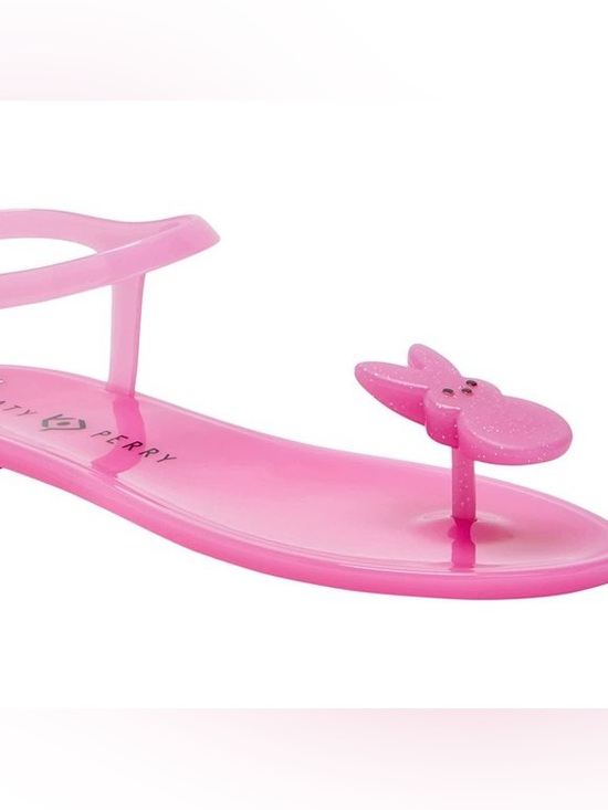 NEW KATY PERRY x PEEPS Pink Jelly Sandals with Bunny Design - Picture 10 of 12